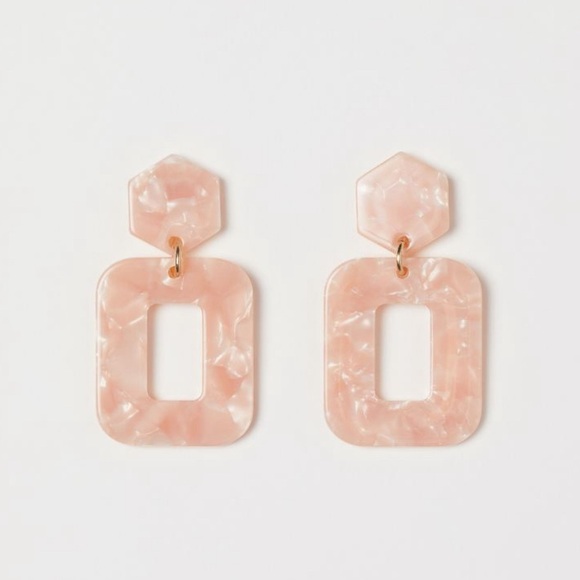 H&M Soft Pink Marble Long Earrings - Picture 2 of 3
